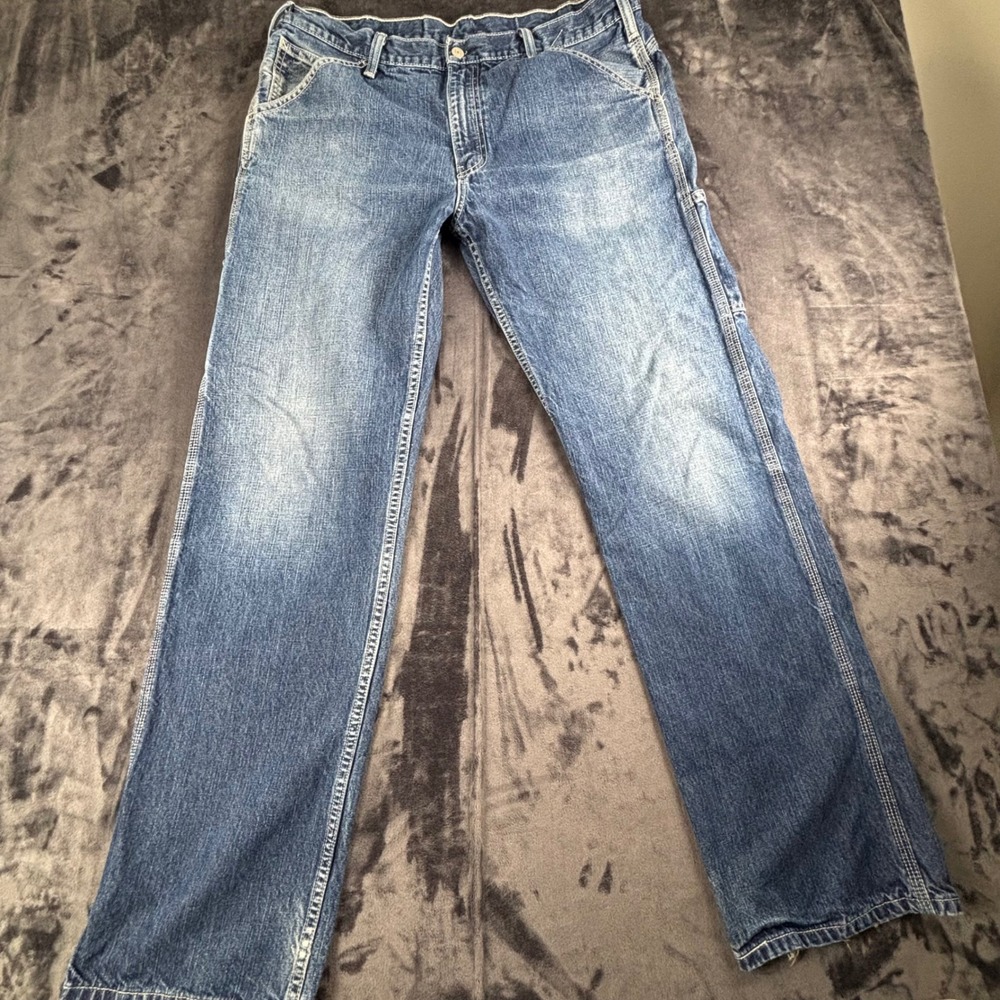 Levi Carpenter Jeans Mens 34x31 Blue Denim Utility Workwear Straight Leg